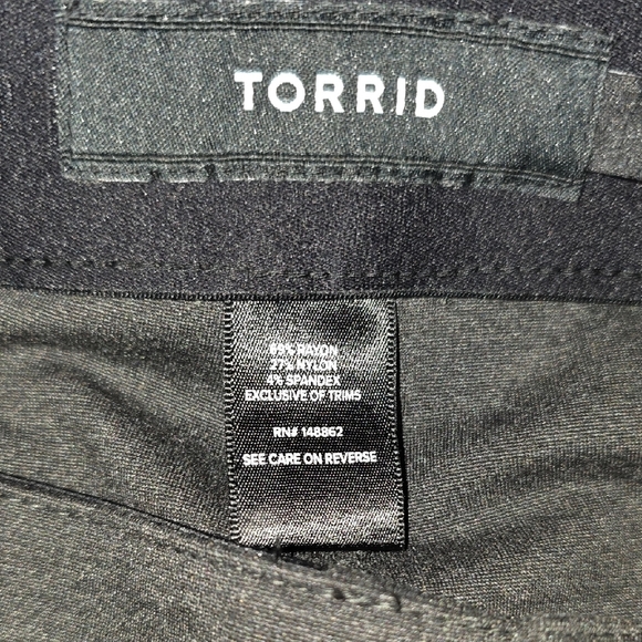 Torrid Size 16 Charcoal Tailored Trouser Stretchy Skinny Pants Elastic Waistband - Picture 4 of 11